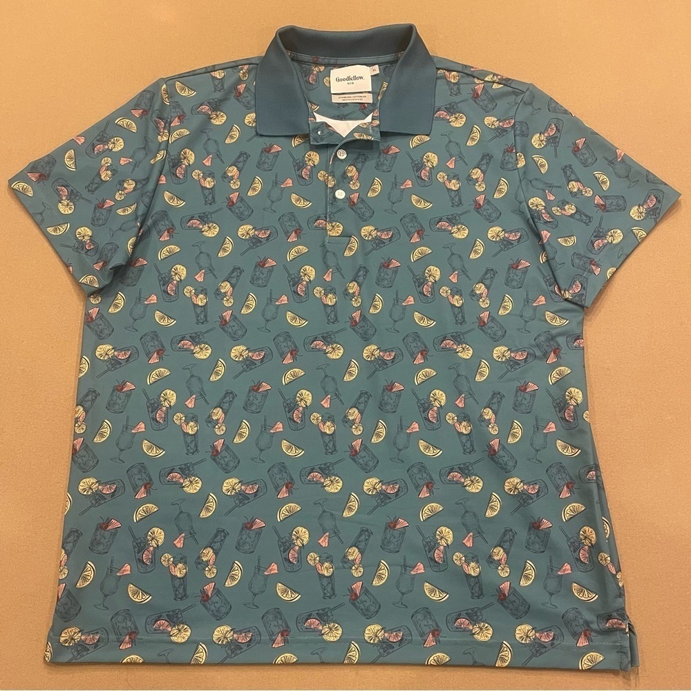 Men’s Goodfellow Summer Cocktail Golf Polo Size XL